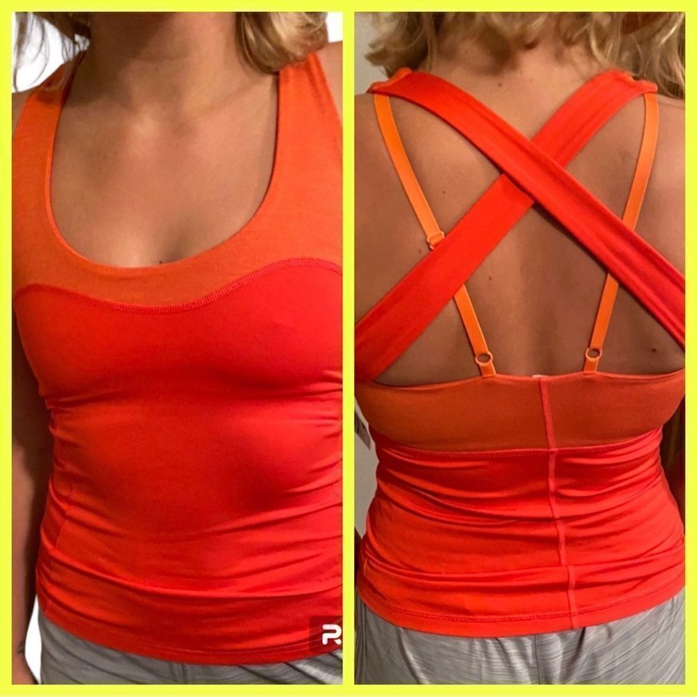 NWOT Lucy Orange Crossback Workout Tank Top Women’s Size Small